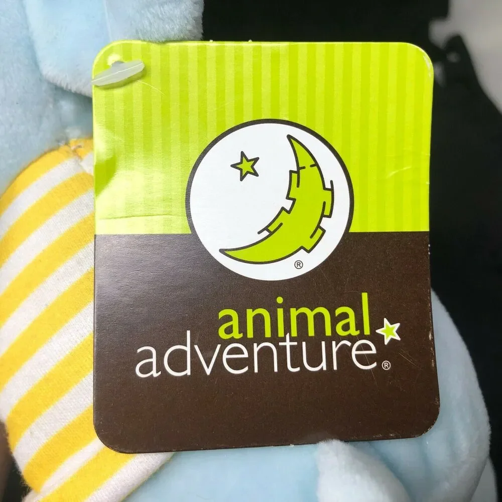 Animal‎ Adventure Blue Elephant Yellow White Striped Shirt Plush Lovey 8